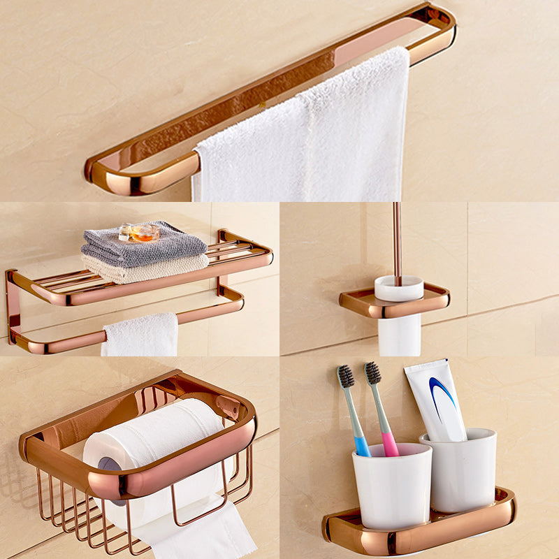 6 Piece Bathroom Accessory Set Vintage Brass Bath Hardware Set 5 piece Set Clearhalo 'Bathroom Hardware Sets' 'Bathroom Hardware' 'Bathroom Remodel & Bathroom Fixtures' 'bathroom_hardware_sets' 'Home Improvement' 'home_improvement' 'home_improvement_bathroom_hardware_sets' 7159668