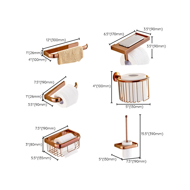 6 Piece Bathroom Accessory Set Vintage Brass Bath Hardware Set Clearhalo 'Bathroom Hardware Sets' 'Bathroom Hardware' 'Bathroom Remodel & Bathroom Fixtures' 'bathroom_hardware_sets' 'Home Improvement' 'home_improvement' 'home_improvement_bathroom_hardware_sets' 7159672