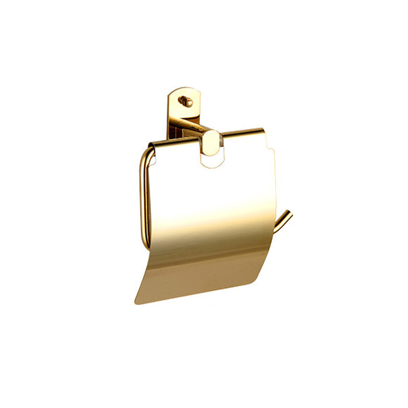 Polished Gold 4 Piece Bathroom Accessory Set Brass Bathroom Hardware Toilet Paper Holder Clearhalo 'Bathroom Hardware Sets' 'Bathroom Hardware' 'Bathroom Remodel & Bathroom Fixtures' 'bathroom_hardware_sets' 'Home Improvement' 'home_improvement' 'home_improvement_bathroom_hardware_sets' 7159674
