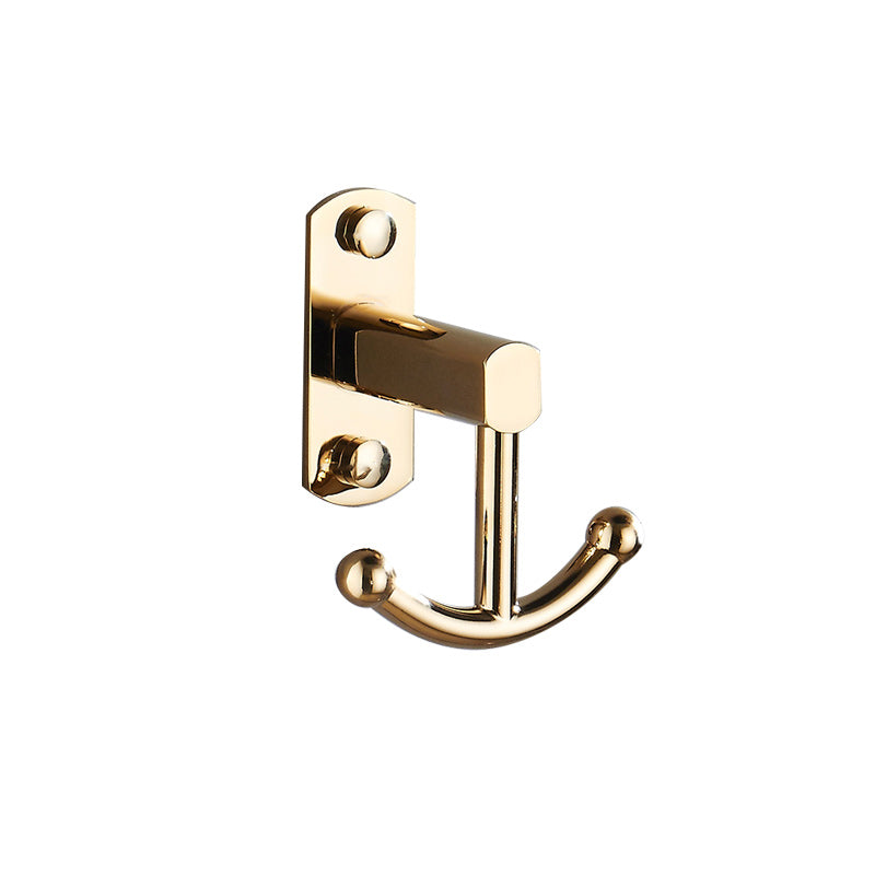 Polished Gold 4 Piece Bathroom Accessory Set Brass Bathroom Hardware Towel Robe Hook Clearhalo 'Bathroom Hardware Sets' 'Bathroom Hardware' 'Bathroom Remodel & Bathroom Fixtures' 'bathroom_hardware_sets' 'Home Improvement' 'home_improvement' 'home_improvement_bathroom_hardware_sets' 7159676