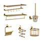 Polished Gold 4 Piece Bathroom Accessory Set Brass Bathroom Hardware Clearhalo 'Bathroom Hardware Sets' 'Bathroom Hardware' 'Bathroom Remodel & Bathroom Fixtures' 'bathroom_hardware_sets' 'Home Improvement' 'home_improvement' 'home_improvement_bathroom_hardware_sets' 7159682