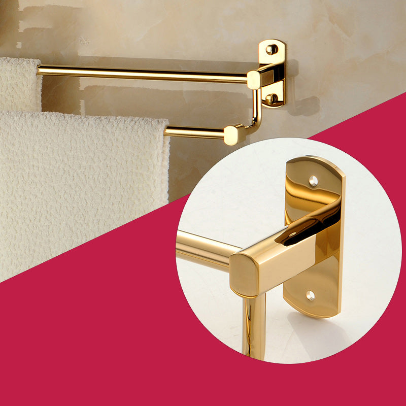 Polished Gold 4 Piece Bathroom Accessory Set Brass Bathroom Hardware Clearhalo 'Bathroom Hardware Sets' 'Bathroom Hardware' 'Bathroom Remodel & Bathroom Fixtures' 'bathroom_hardware_sets' 'Home Improvement' 'home_improvement' 'home_improvement_bathroom_hardware_sets' 7159684