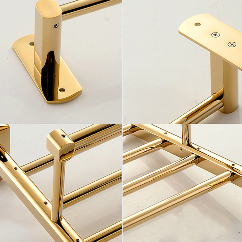 Polished Gold 4 Piece Bathroom Accessory Set Brass Bathroom Hardware Clearhalo 'Bathroom Hardware Sets' 'Bathroom Hardware' 'Bathroom Remodel & Bathroom Fixtures' 'bathroom_hardware_sets' 'Home Improvement' 'home_improvement' 'home_improvement_bathroom_hardware_sets' 7159689