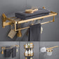Gold 7 Piece Bathroom Accessory Set Vintage Bathroom Accessory Kit 4-Piece Set (Double Deck Shelves) Clearhalo 'Bathroom Hardware Sets' 'Bathroom Hardware' 'Bathroom Remodel & Bathroom Fixtures' 'bathroom_hardware_sets' 'Home Improvement' 'home_improvement' 'home_improvement_bathroom_hardware_sets' 7159716
