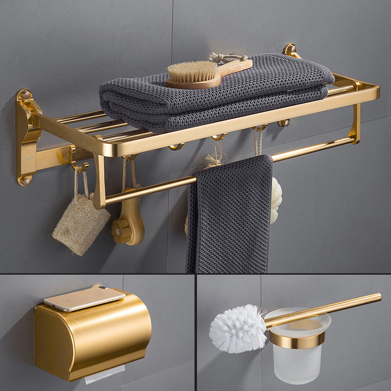 Gold 7 Piece Bathroom Accessory Set Vintage Bathroom Accessory Kit 3-Piece Set Clearhalo 'Bathroom Hardware Sets' 'Bathroom Hardware' 'Bathroom Remodel & Bathroom Fixtures' 'bathroom_hardware_sets' 'Home Improvement' 'home_improvement' 'home_improvement_bathroom_hardware_sets' 7159720