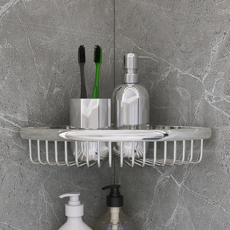 Matte Metal Bathroom Accessory Set 2 Piece Modern Bath Shelf Silver 1 Piece Clearhalo 'Bathroom Hardware Sets' 'Bathroom Hardware' 'Bathroom Remodel & Bathroom Fixtures' 'bathroom_hardware_sets' 'Home Improvement' 'home_improvement' 'home_improvement_bathroom_hardware_sets' 7159750