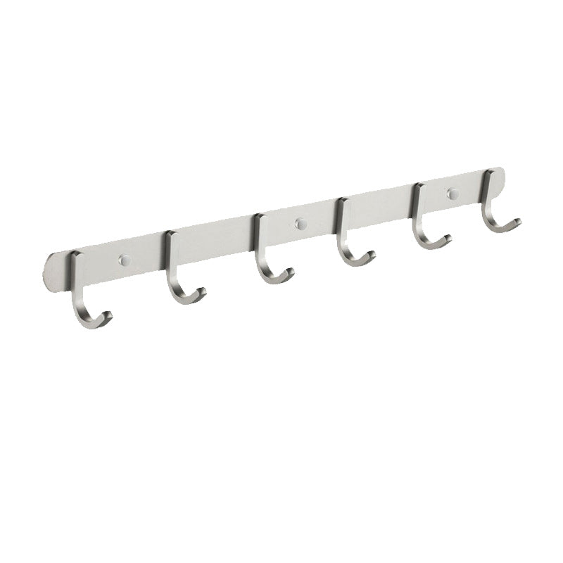 7 Piece Bathroom Accessory Set Modern Aluminum Bathroom Set in Silver Towel Robe Hook Clearhalo 'Bathroom Hardware Sets' 'Bathroom Hardware' 'Bathroom Remodel & Bathroom Fixtures' 'bathroom_hardware_sets' 'Home Improvement' 'home_improvement' 'home_improvement_bathroom_hardware_sets' 7159768