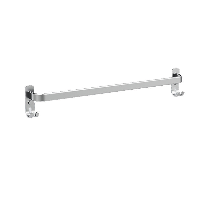 7 Piece Bathroom Accessory Set Modern Aluminum Bathroom Set in Silver Single Bar Towel Bar (24"L) Clearhalo 'Bathroom Hardware Sets' 'Bathroom Hardware' 'Bathroom Remodel & Bathroom Fixtures' 'bathroom_hardware_sets' 'Home Improvement' 'home_improvement' 'home_improvement_bathroom_hardware_sets' 7159777