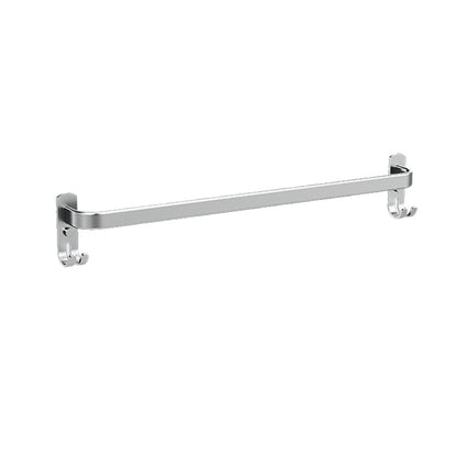 7 Piece Bathroom Accessory Set Modern Aluminum Bathroom Set in Silver Single Bar Towel Bar (24"L) Clearhalo 'Bathroom Hardware Sets' 'Bathroom Hardware' 'Bathroom Remodel & Bathroom Fixtures' 'bathroom_hardware_sets' 'Home Improvement' 'home_improvement' 'home_improvement_bathroom_hardware_sets' 7159777