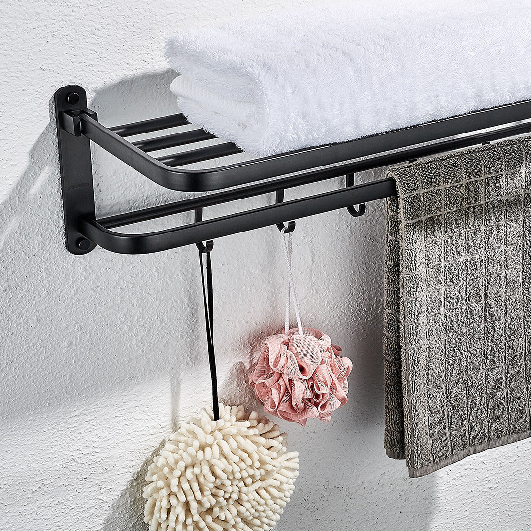 Modern Bathroom Accessory Set Metal Bathroom Hardware in Matte Black Clearhalo 'Bathroom Hardware Sets' 'Bathroom Hardware' 'Bathroom Remodel & Bathroom Fixtures' 'bathroom_hardware_sets' 'Home Improvement' 'home_improvement' 'home_improvement_bathroom_hardware_sets' 7159796