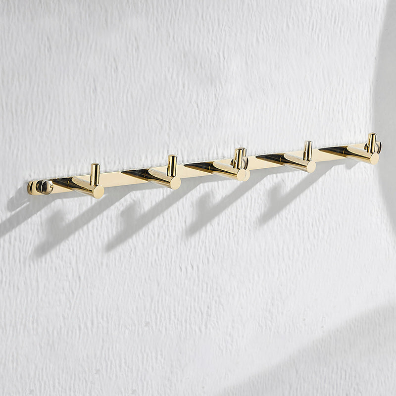 4 Piece Traditional Bathroom Accessory Set Brass Bathroom Set in Matte Gold Towel Robe Hook Clearhalo 'Bathroom Hardware Sets' 'Bathroom Hardware' 'Bathroom Remodel & Bathroom Fixtures' 'bathroom_hardware_sets' 'Home Improvement' 'home_improvement' 'home_improvement_bathroom_hardware_sets' 7159809