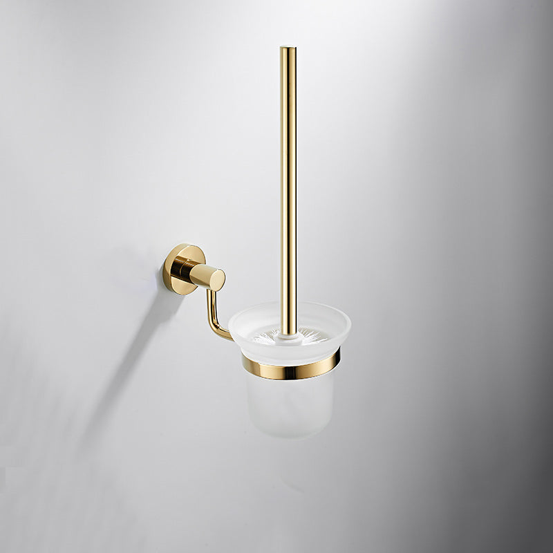 4 Piece Traditional Bathroom Accessory Set Brass Bathroom Set in Matte Gold Toilet Brush Clearhalo 'Bathroom Hardware Sets' 'Bathroom Hardware' 'Bathroom Remodel & Bathroom Fixtures' 'bathroom_hardware_sets' 'Home Improvement' 'home_improvement' 'home_improvement_bathroom_hardware_sets' 7159815