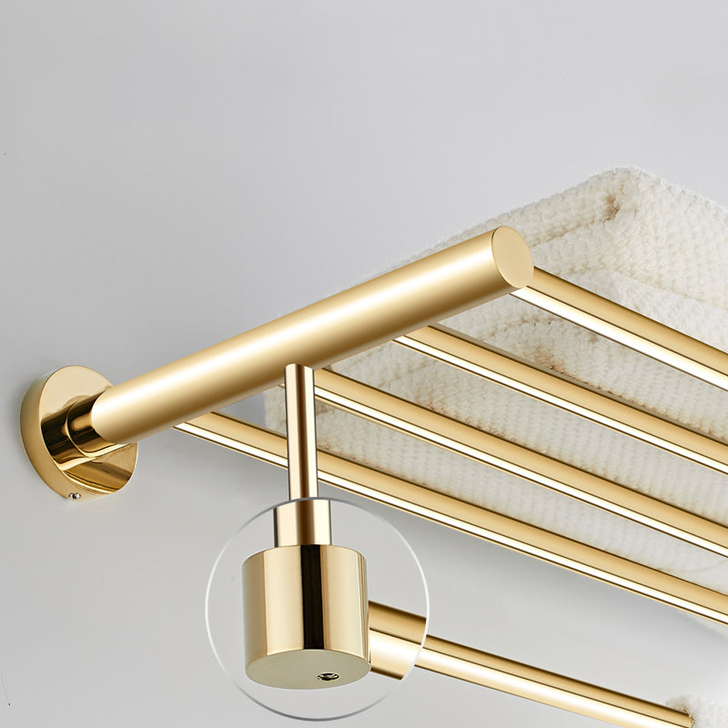 4 Piece Traditional Bathroom Accessory Set Brass Bathroom Set in Matte Gold Clearhalo 'Bathroom Hardware Sets' 'Bathroom Hardware' 'Bathroom Remodel & Bathroom Fixtures' 'bathroom_hardware_sets' 'Home Improvement' 'home_improvement' 'home_improvement_bathroom_hardware_sets' 7159817