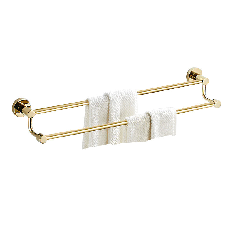 4 Piece Traditional Bathroom Accessory Set Brass Bathroom Set in Matte Gold Clearhalo 'Bathroom Hardware Sets' 'Bathroom Hardware' 'Bathroom Remodel & Bathroom Fixtures' 'bathroom_hardware_sets' 'Home Improvement' 'home_improvement' 'home_improvement_bathroom_hardware_sets' 7159823