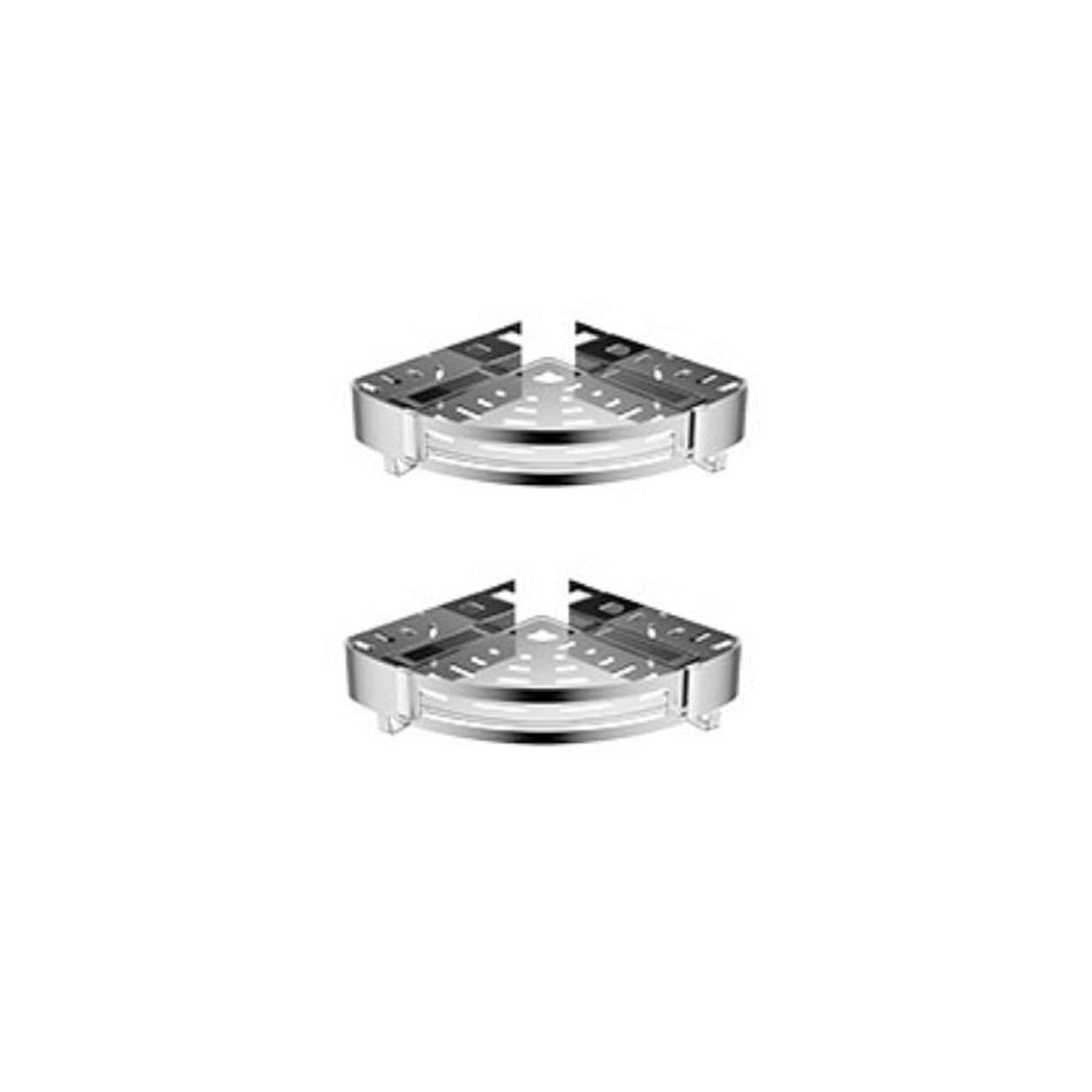 Modern Bathroom Accessory as Individualor as a Set Polished Chrome Bathroom Set 2-Piece Set (Triangular Bath Shelf) Clearhalo 'Bathroom Hardware Sets' 'Bathroom Hardware' 'Bathroom Remodel & Bathroom Fixtures' 'bathroom_hardware_sets' 'Home Improvement' 'home_improvement' 'home_improvement_bathroom_hardware_sets' 7159833