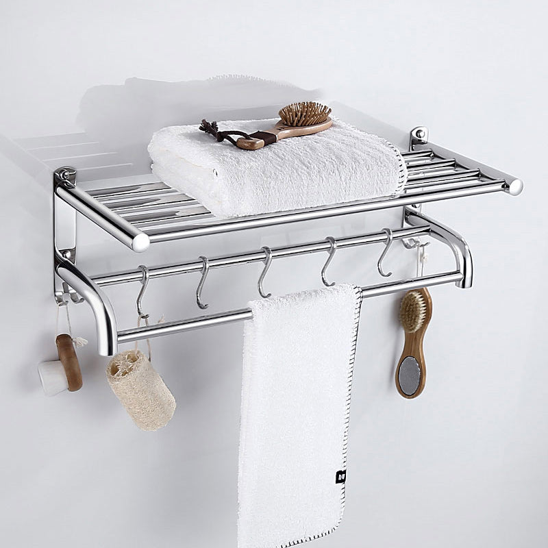 Modern Bathroom Accessory as Individualor as a Set Polished Chrome Bathroom Set 24"L Towel Rack (Curved) Clearhalo 'Bathroom Hardware Sets' 'Bathroom Hardware' 'Bathroom Remodel & Bathroom Fixtures' 'bathroom_hardware_sets' 'Home Improvement' 'home_improvement' 'home_improvement_bathroom_hardware_sets' 7159850