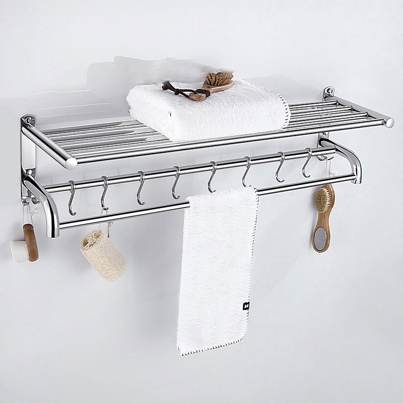 Modern Bathroom Accessory as Individualor as a Set Polished Chrome Bathroom Set 31"L Towel Holder (Bend) Clearhalo 'Bathroom Hardware Sets' 'Bathroom Hardware' 'Bathroom Remodel & Bathroom Fixtures' 'bathroom_hardware_sets' 'Home Improvement' 'home_improvement' 'home_improvement_bathroom_hardware_sets' 7159853