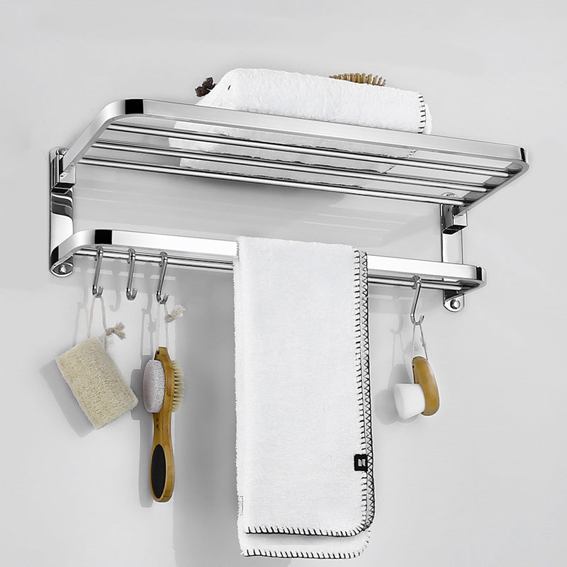 Modern Bathroom Accessory as Individualor as a Set Polished Chrome Bathroom Set Widen Foldable Towel Rack (20"L) Clearhalo 'Bathroom Hardware Sets' 'Bathroom Hardware' 'Bathroom Remodel & Bathroom Fixtures' 'bathroom_hardware_sets' 'Home Improvement' 'home_improvement' 'home_improvement_bathroom_hardware_sets' 7159854