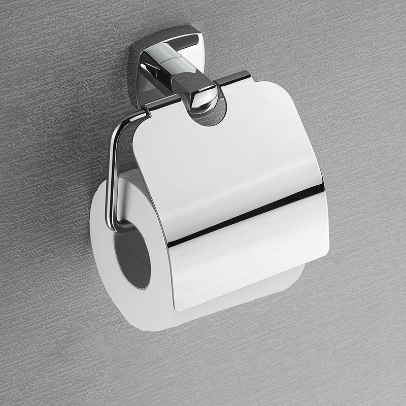 Polished Chrome Modernism Bathroom Accessory Set Bath Shelf/ Towel Bar/Robe Hooks Included Toilet Paper Holder Clearhalo 'Bathroom Hardware Sets' 'Bathroom Hardware' 'Bathroom Remodel & Bathroom Fixtures' 'bathroom_hardware_sets' 'Home Improvement' 'home_improvement' 'home_improvement_bathroom_hardware_sets' 7159859