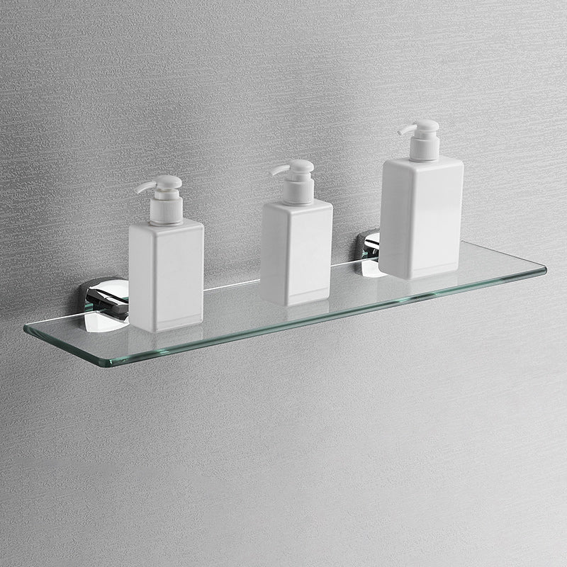 Polished Chrome Modernism Bathroom Accessory Set Bath Shelf/ Towel Bar/Robe Hooks Included Bath Shelf Clearhalo 'Bathroom Hardware Sets' 'Bathroom Hardware' 'Bathroom Remodel & Bathroom Fixtures' 'bathroom_hardware_sets' 'Home Improvement' 'home_improvement' 'home_improvement_bathroom_hardware_sets' 7159864