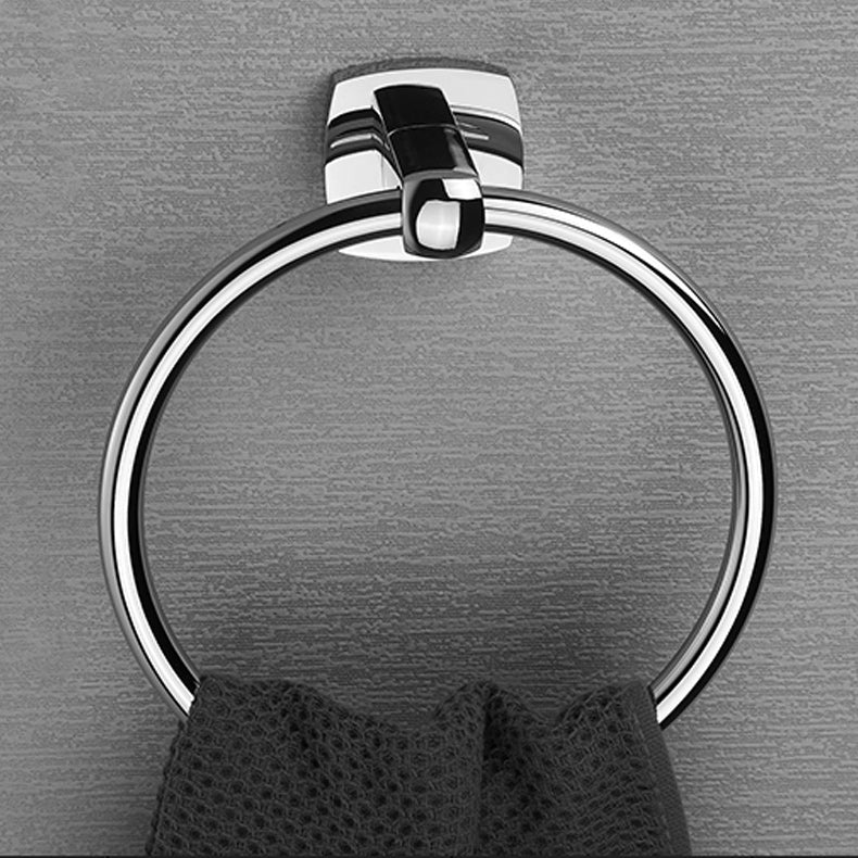 Polished Chrome Modernism Bathroom Accessory Set Bath Shelf/ Towel Bar/Robe Hooks Included Clearhalo 'Bathroom Hardware Sets' 'Bathroom Hardware' 'Bathroom Remodel & Bathroom Fixtures' 'bathroom_hardware_sets' 'Home Improvement' 'home_improvement' 'home_improvement_bathroom_hardware_sets' 7159865