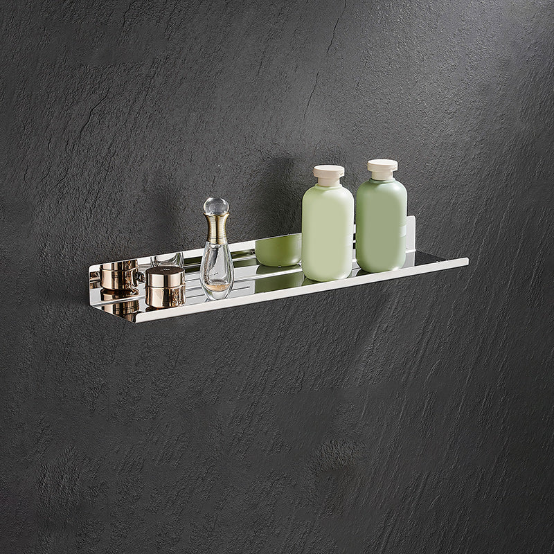 Modernism Rectangular Bath Shelf in Stainless Steel Polished Chrome Bathroom Hardware Set 12" 1 Piece Clearhalo 'Bathroom Hardware Sets' 'Bathroom Hardware' 'Bathroom Remodel & Bathroom Fixtures' 'bathroom_hardware_sets' 'Home Improvement' 'home_improvement' 'home_improvement_bathroom_hardware_sets' 7159898