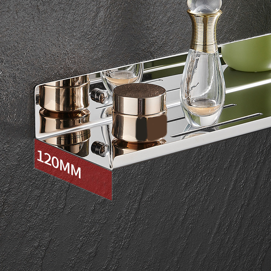 Modernism Rectangular Bath Shelf in Stainless Steel Polished Chrome Bathroom Hardware Set Clearhalo 'Bathroom Hardware Sets' 'Bathroom Hardware' 'Bathroom Remodel & Bathroom Fixtures' 'bathroom_hardware_sets' 'Home Improvement' 'home_improvement' 'home_improvement_bathroom_hardware_sets' 7159901