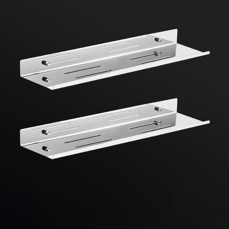 Modernism Rectangular Bath Shelf in Stainless Steel Polished Chrome Bathroom Hardware Set 23.5" 2 Piece Set Clearhalo 'Bathroom Hardware Sets' 'Bathroom Hardware' 'Bathroom Remodel & Bathroom Fixtures' 'bathroom_hardware_sets' 'Home Improvement' 'home_improvement' 'home_improvement_bathroom_hardware_sets' 7159911