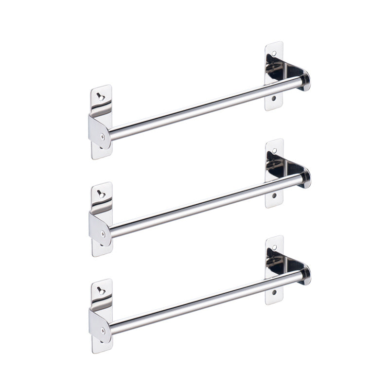 3-Piece Stainless Steel Bathroom Accessory Set Modern Chrome Slipper Stand 12" 3 Piece Set Clearhalo 'Bathroom Hardware Sets' 'Bathroom Hardware' 'Bathroom Remodel & Bathroom Fixtures' 'bathroom_hardware_sets' 'Home Improvement' 'home_improvement' 'home_improvement_bathroom_hardware_sets' 7159937