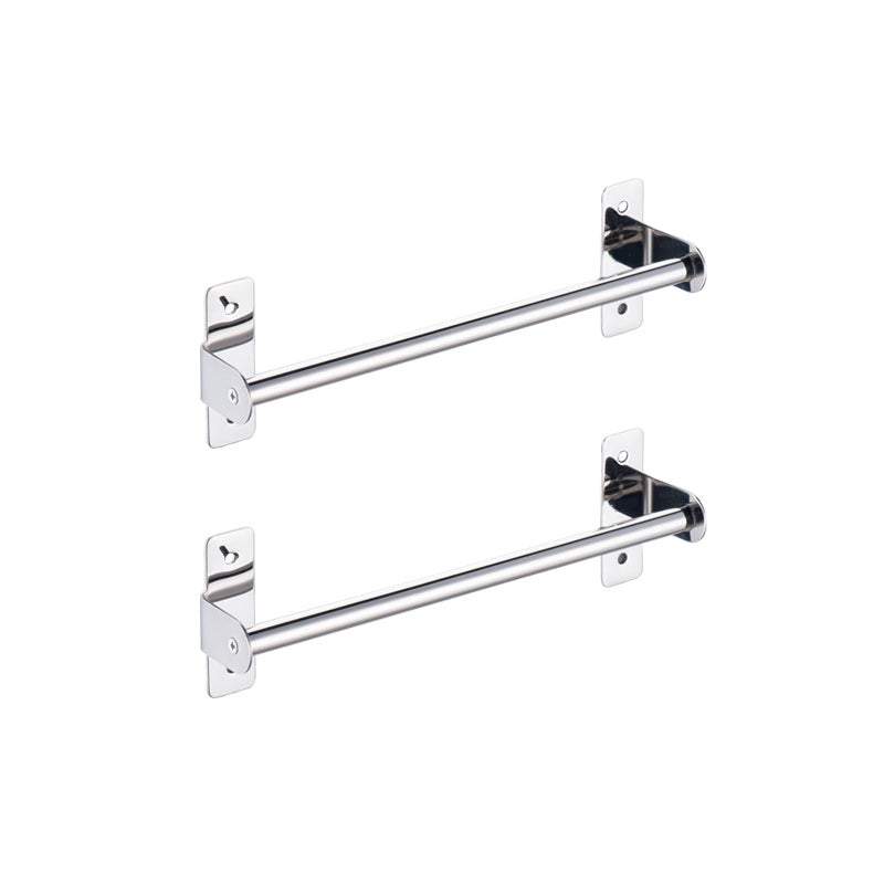 3-Piece Stainless Steel Bathroom Accessory Set Modern Chrome Slipper Stand 12" 2 Piece Set Clearhalo 'Bathroom Hardware Sets' 'Bathroom Hardware' 'Bathroom Remodel & Bathroom Fixtures' 'bathroom_hardware_sets' 'Home Improvement' 'home_improvement' 'home_improvement_bathroom_hardware_sets' 7159942