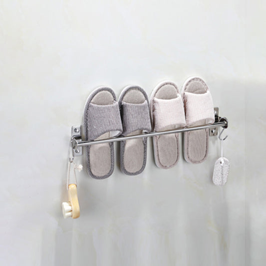 3-Piece Stainless Steel Bathroom Accessory Set Modern Chrome Slipper Stand Clearhalo 'Bathroom Hardware Sets' 'Bathroom Hardware' 'Bathroom Remodel & Bathroom Fixtures' 'bathroom_hardware_sets' 'Home Improvement' 'home_improvement' 'home_improvement_bathroom_hardware_sets' 7159954
