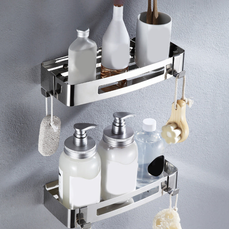 Modern Stainless Steel Bathroom Accessory Set Rectangular & Triangle Bath Shelf Clearhalo 'Bathroom Hardware Sets' 'Bathroom Hardware' 'Bathroom Remodel & Bathroom Fixtures' 'bathroom_hardware_sets' 'Home Improvement' 'home_improvement' 'home_improvement_bathroom_hardware_sets' 7159973