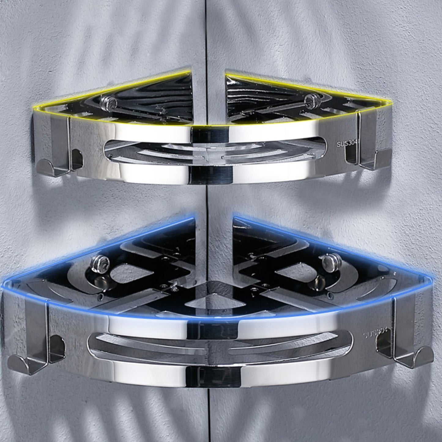 Modern Stainless Steel Bathroom Accessory Set Rectangular & Triangle Bath Shelf Clearhalo 'Bathroom Hardware Sets' 'Bathroom Hardware' 'Bathroom Remodel & Bathroom Fixtures' 'bathroom_hardware_sets' 'Home Improvement' 'home_improvement' 'home_improvement_bathroom_hardware_sets' 7159979