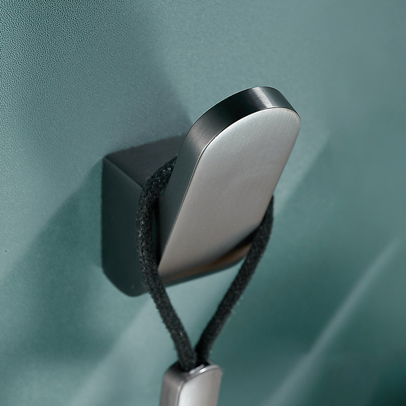 Brass 5 Piece Bathroom Accessory Set Vintage Metal Robe Hooks Grey 1 Piece Towel Robe Hook Clearhalo 'Bathroom Hardware Sets' 'Bathroom Hardware' 'Bathroom Remodel & Bathroom Fixtures' 'bathroom_hardware_sets' 'Home Improvement' 'home_improvement' 'home_improvement_bathroom_hardware_sets' 7160002