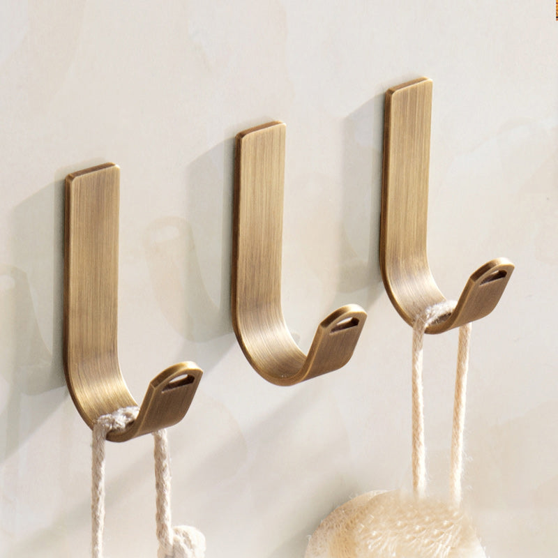 Brass 5 Piece Bathroom Accessory Set Vintage Metal Robe Hooks Antique Brass 3 Piece Set Square Single Hook Clearhalo 'Bathroom Hardware Sets' 'Bathroom Hardware' 'Bathroom Remodel & Bathroom Fixtures' 'bathroom_hardware_sets' 'Home Improvement' 'home_improvement' 'home_improvement_bathroom_hardware_sets' 7160011