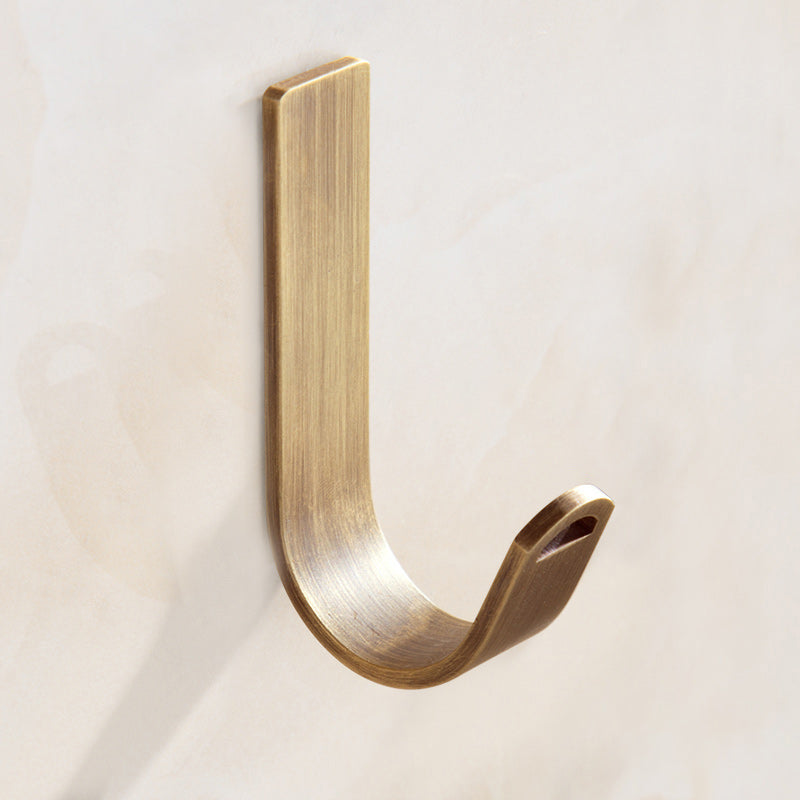 Brass 5 Piece Bathroom Accessory Set Vintage Metal Robe Hooks Antique Brass 1 Piece Square Single Hook Clearhalo 'Bathroom Hardware Sets' 'Bathroom Hardware' 'Bathroom Remodel & Bathroom Fixtures' 'bathroom_hardware_sets' 'Home Improvement' 'home_improvement' 'home_improvement_bathroom_hardware_sets' 7160014