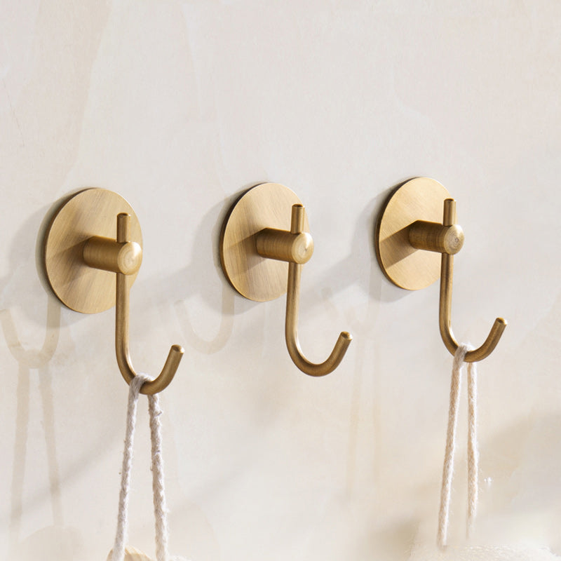 Brass 5 Piece Bathroom Accessory Set Vintage Metal Robe Hooks Antique Brass 3 Piece Set Round Single Hook Clearhalo 'Bathroom Hardware Sets' 'Bathroom Hardware' 'Bathroom Remodel & Bathroom Fixtures' 'bathroom_hardware_sets' 'Home Improvement' 'home_improvement' 'home_improvement_bathroom_hardware_sets' 7160016