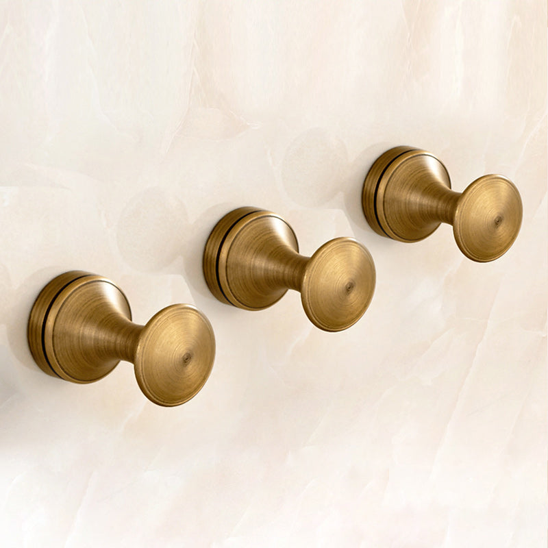 5 Piece Traditional Bathroom Accessory Set Brushed Brass Robe Hooks Antique Brass 3 Piece Set No Hook Included Clearhalo 'Bathroom Hardware Sets' 'Bathroom Hardware' 'Bathroom Remodel & Bathroom Fixtures' 'bathroom_hardware_sets' 'Home Improvement' 'home_improvement' 'home_improvement_bathroom_hardware_sets' 7160023