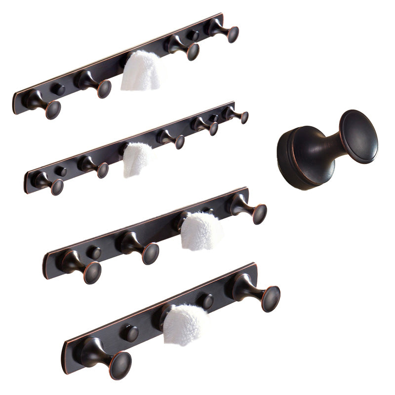 5 Piece Traditional Bathroom Accessory Set Brushed Brass Robe Hooks Clearhalo 'Bathroom Hardware Sets' 'Bathroom Hardware' 'Bathroom Remodel & Bathroom Fixtures' 'bathroom_hardware_sets' 'Home Improvement' 'home_improvement' 'home_improvement_bathroom_hardware_sets' 7160030