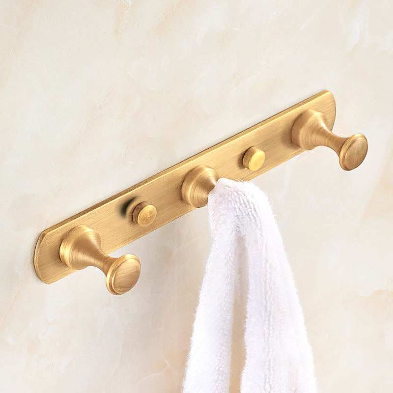 5 Piece Traditional Bathroom Accessory Set Brushed Brass Robe Hooks Antique Brass 1 Piece 3 Clearhalo 'Bathroom Hardware Sets' 'Bathroom Hardware' 'Bathroom Remodel & Bathroom Fixtures' 'bathroom_hardware_sets' 'Home Improvement' 'home_improvement' 'home_improvement_bathroom_hardware_sets' 7160031