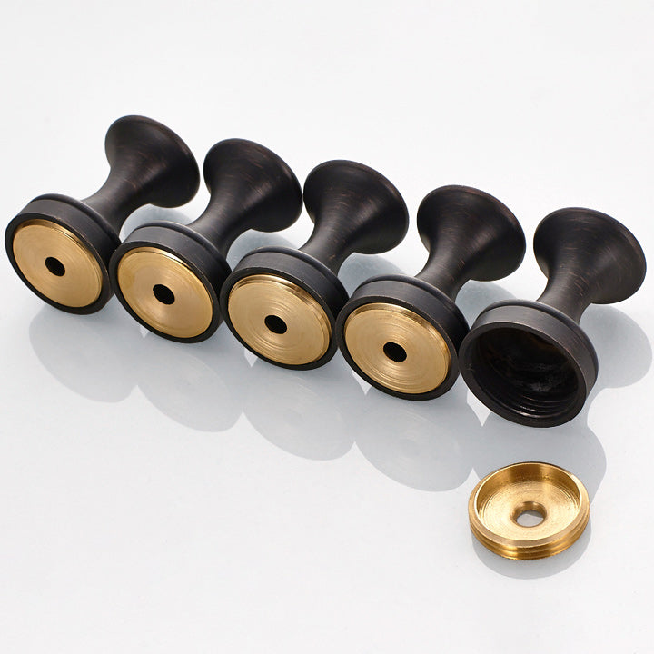 5 Piece Traditional Bathroom Accessory Set Brushed Brass Robe Hooks Clearhalo 'Bathroom Hardware Sets' 'Bathroom Hardware' 'Bathroom Remodel & Bathroom Fixtures' 'bathroom_hardware_sets' 'Home Improvement' 'home_improvement' 'home_improvement_bathroom_hardware_sets' 7160035