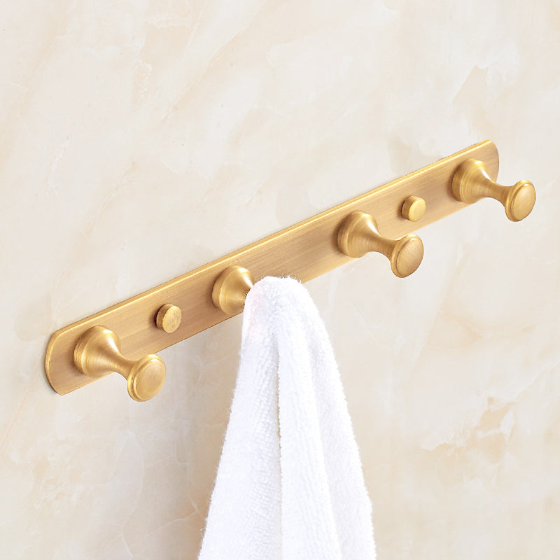 5 Piece Traditional Bathroom Accessory Set Brushed Brass Robe Hooks Antique Brass 1 Piece 4 Clearhalo 'Bathroom Hardware Sets' 'Bathroom Hardware' 'Bathroom Remodel & Bathroom Fixtures' 'bathroom_hardware_sets' 'Home Improvement' 'home_improvement' 'home_improvement_bathroom_hardware_sets' 7160036