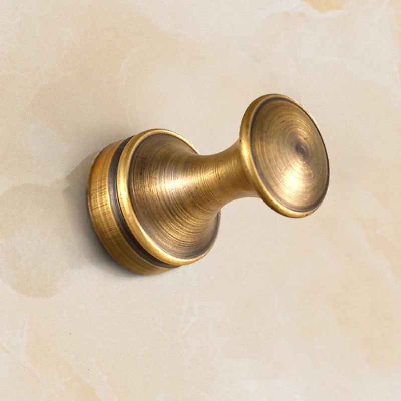 5 Piece Traditional Bathroom Accessory Set Brushed Brass Robe Hooks Antique Brass 1 Piece No Hook Included Clearhalo 'Bathroom Hardware Sets' 'Bathroom Hardware' 'Bathroom Remodel & Bathroom Fixtures' 'bathroom_hardware_sets' 'Home Improvement' 'home_improvement' 'home_improvement_bathroom_hardware_sets' 7160040