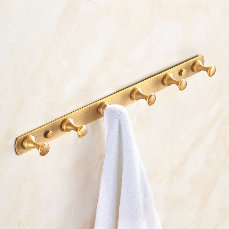 5 Piece Traditional Bathroom Accessory Set Brushed Brass Robe Hooks Antique Brass 1 Piece 6 Clearhalo 'Bathroom Hardware Sets' 'Bathroom Hardware' 'Bathroom Remodel & Bathroom Fixtures' 'bathroom_hardware_sets' 'Home Improvement' 'home_improvement' 'home_improvement_bathroom_hardware_sets' 7160042
