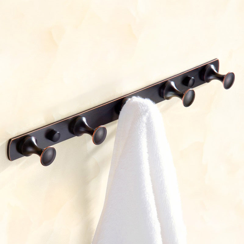 5 Piece Traditional Bathroom Accessory Set Brushed Brass Robe Hooks Black 1 Piece 5 Clearhalo 'Bathroom Hardware Sets' 'Bathroom Hardware' 'Bathroom Remodel & Bathroom Fixtures' 'bathroom_hardware_sets' 'Home Improvement' 'home_improvement' 'home_improvement_bathroom_hardware_sets' 7160043