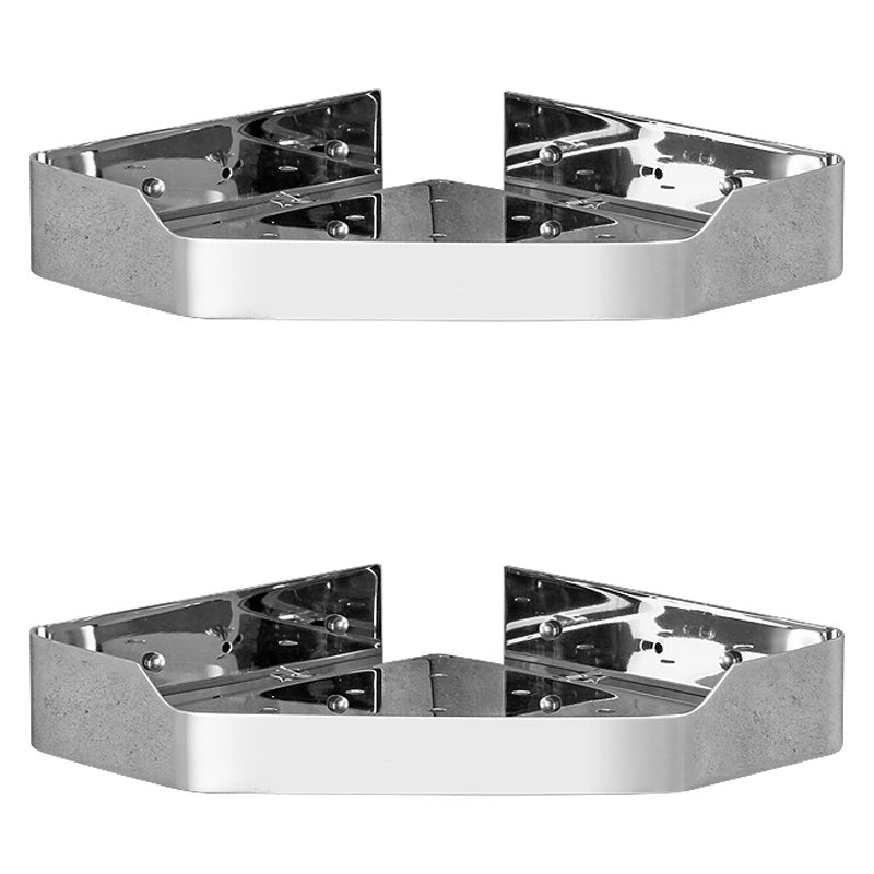 Stainless Steel Bathroom Hardware Set Modern 3 Piece Bath Shelf Clearhalo 'Bathroom Hardware Sets' 'Bathroom Hardware' 'Bathroom Remodel & Bathroom Fixtures' 'bathroom_hardware_sets' 'Home Improvement' 'home_improvement' 'home_improvement_bathroom_hardware_sets' 7160078