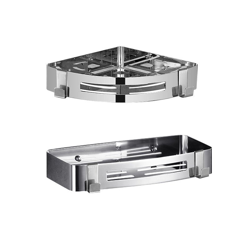 Stainless Steel Bathroom Hardware Set Modern 3 Piece Bath Shelf Clearhalo 'Bathroom Hardware Sets' 'Bathroom Hardware' 'Bathroom Remodel & Bathroom Fixtures' 'bathroom_hardware_sets' 'Home Improvement' 'home_improvement' 'home_improvement_bathroom_hardware_sets' 7160087