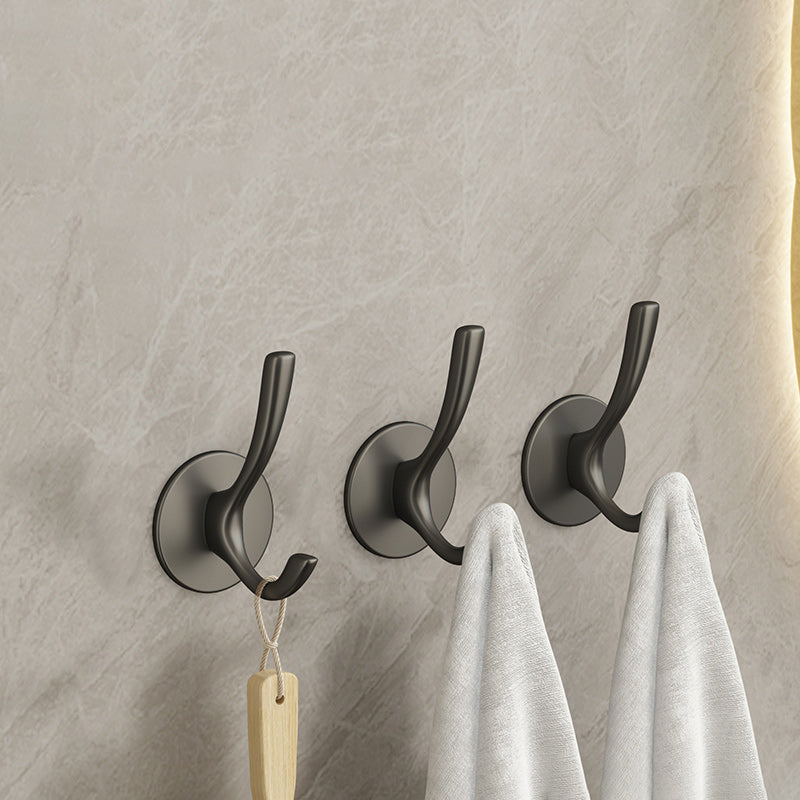 10 Piece Bathroom Accessory Set Modern Matte Grey Robe Hooks 3 Piece Set Clearhalo 'Bathroom Hardware Sets' 'Bathroom Hardware' 'Bathroom Remodel & Bathroom Fixtures' 'bathroom_hardware_sets' 'Home Improvement' 'home_improvement' 'home_improvement_bathroom_hardware_sets' 7160090