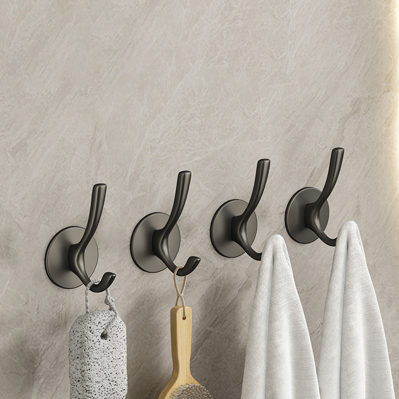 10 Piece Bathroom Accessory Set Modern Matte Grey Robe Hooks 4 Piece Set Clearhalo 'Bathroom Hardware Sets' 'Bathroom Hardware' 'Bathroom Remodel & Bathroom Fixtures' 'bathroom_hardware_sets' 'Home Improvement' 'home_improvement' 'home_improvement_bathroom_hardware_sets' 7160091