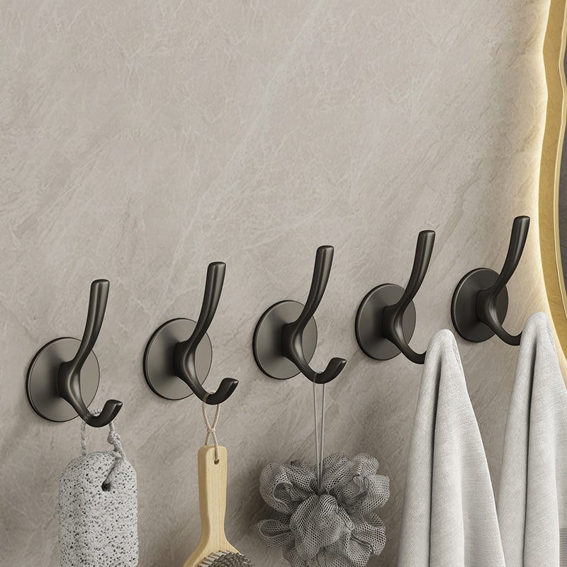 10 Piece Bathroom Accessory Set Modern Matte Grey Robe Hooks 5 Piece Set Clearhalo 'Bathroom Hardware Sets' 'Bathroom Hardware' 'Bathroom Remodel & Bathroom Fixtures' 'bathroom_hardware_sets' 'Home Improvement' 'home_improvement' 'home_improvement_bathroom_hardware_sets' 7160093